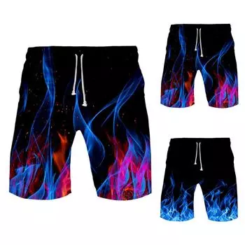 Модные мужские гавайские пляжные спортивные повседневные шорты с ремешками и брюками XL синий