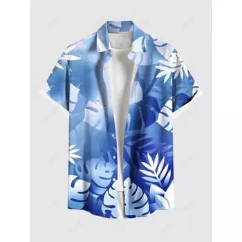 Модные мужские гавайские рубашки с 3D-принтом, рубашка с короткими рукавами и пуговицами на лацканах для лета, свободные топы, повседневная рубашка для мужчин S