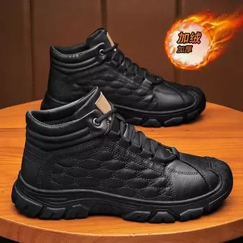 Модные мужские хлопковые ботинки зимние повседневные кожаные туфли для мужчин модные уличные ботинки на платформе уличные ботинки Botas Hombre 39 хаки