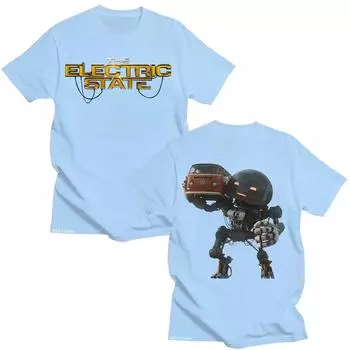 Модные мужские хлопковые футболки The Electric State Movie 2025 Футболка Фантастика Приключения Комедия Одежда Унисекс Модная повседневная футболка Y2K XS чёрный
