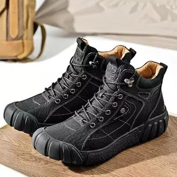 Модные мужские хлопковые туфли на шнуровке, ботильоны для мужчин, короткие бочонки на платформе, распродажа, нескользящие, модные дизайнерские оригинальные предложения, новые зимние ботинки 38