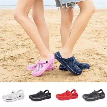 Модные мужские и женские летние сабо, нескользящие пляжные дышащие сандалии унисекс, садовые банные тапочки, обувь 36 белый