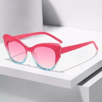 Модные мужские и женские модные солнцезащитные очки «кошачий глаз», роскошные большие солнцезащитные очки для женщин, модные уличные очки UV400 для верховой езды и вождения оранжевый