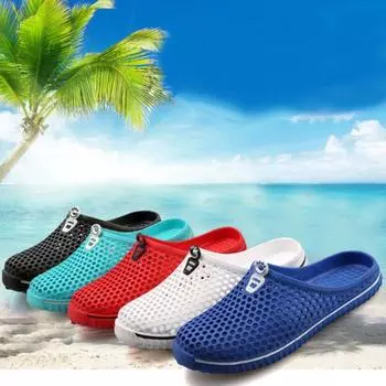 Модные мужские и женские пляжные сандалии, повседневные дышащие тапочки, обувь на плоской подошве 39 белый