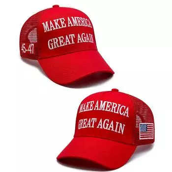 Модные мужские и женские регулируемые бейсболки с вышивкой американского флага One Size красный