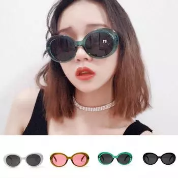 Модные мужские и женские ретро-винтажные солнцезащитные очки в круглой оправе с УФ-очками белый