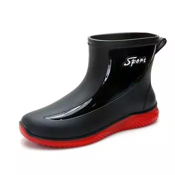 Модные мужские и женские сапоги больших размеров 39-44, нескользящие, водонепроницаемые, новые, короткие, резиновые сапоги, бархатные, теплые, рабочие, водонепроницаемые, бахилы 39