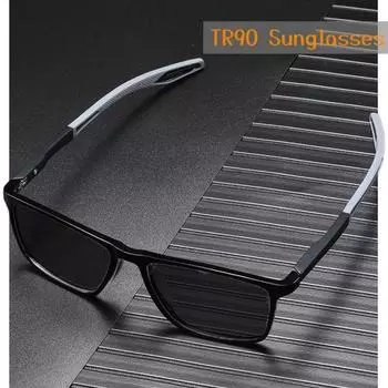 Модные мужские и женские солнцезащитные очки. Модные новые спортивные солнцезащитные очки в оправе Tr90 Uv400. Классические гибкие квадратные антибликовые очки.