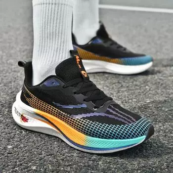 Модные мужские и женские спортивные кроссовки для бега, повседневные, дышащая сетчатая поверхность, карбоновая пластина, износостойкая резиновая подошва 36