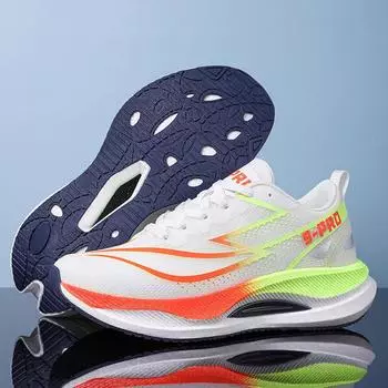 Модные мужские и женские спортивные кроссовки для бега, повседневные, дышащая сетчатая поверхность, карбоновая пластина, износостойкая резиновая подошва 35 белый