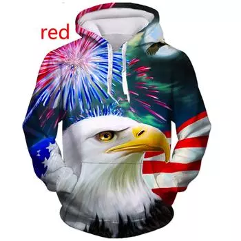 Модные мужские и женские толстовки с 3D принтом белоголового орлана и длинными рукавами для пар, повседневная уличная одежда в стиле хип-хоп M