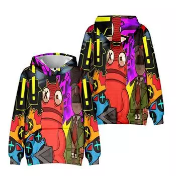 Модные мужские и женские толстовки с капюшоном в уличном стиле Harajuku Casual REPO Cartoon Printed Hooded Pullover Sweatshirts XS