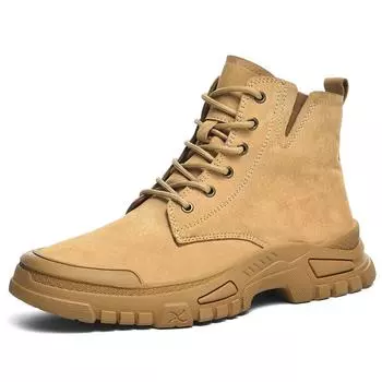 Модные мужские и женские замшевые мотоциклетные ботинки, походные ботинки для пустыни, повседневная классическая обувь в британском стиле, ботильоны 36 песочный