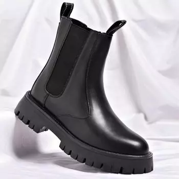 Модные мужские классические кожаные ботинки челси в стиле ретро, модные базовые ботинки для мотоциклистов, мужские повседневные короткие ботинки в британском стиле с высоким верхом 38 чёрный