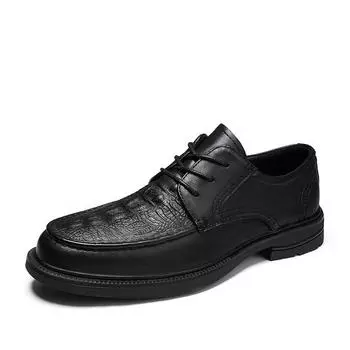 Модные мужские классические кожаные туфли в британском стиле, высококачественные оксфорды, модельные туфли, деловая официальная обувь 38 чёрный