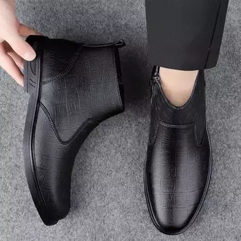 Модные мужские классические ретро-ботинки челси из натуральной кожи, высококачественные мужские модные бархатные мужские повседневные короткие ботильоны в британском стиле 37 коричневый