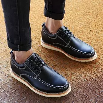 Модные мужские классические туфли-лодочки с внутренним подъемом из кожи, мужские уличные туфли, мужские туфли-оксфорды на шнуровке, простые мужские туфли на шнуровке 6