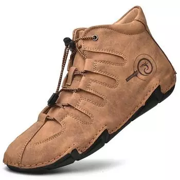 Модные мужские ковбойские ботинки на шнуровке, удобные повседневные ботинки из коровьей замши с высоким верхом, рабочие ботинки для пустыни, новые мужские ботинки для альпинизма на открытом воздухе 38