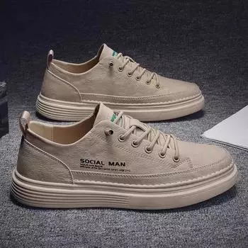 Модные мужские кожаные белые спортивные туфли, дышащая обувь для скейтбординга, мужская обувь для ходьбы и бега на открытом воздухе, студенческая обувь для отдыха 39 чёрный