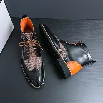 Модные мужские кожаные ботинки в британском стиле, короткие ботинки для отдыха, ботильоны для мужчин, деловые ботинки, ботинки челси, ботинки для отдыха 38 бежевый