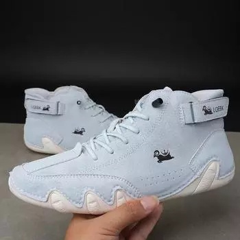 Модные мужские кожаные повседневные кроссовки с мягкой подошвой и круглым носком, удобные мокасины для пары, роскошные модные женские ботильоны для походов, белые теннисные ботинки 36 белый