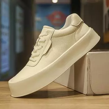 Модные мужские кожаные повседневные туфли класса люкс на платформе дизайнерские удобные деловые формальные туфли классические прогулочные спортивные мокасины 38 белый