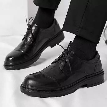 Модные мужские кожаные туфли Минималистичный дизайнерский стиль Повседневные офисные туфли для свадьбы на открытом воздухе вечеринки повседневные деловые мужские классические туфли 38 коричневый