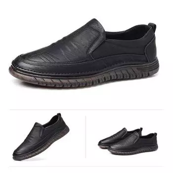 Модные мужские кожаные туфли на открытом воздухе дышащие мокасины повседневные кожаные мужские туфли на плоской подошве мокасины обувь 38 серый