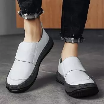 Модные мужские кожаные туфли с круглым носком. Удобные и нескользящие. Повседневная офисная работа, отдых на природе, деловая, прогулочная, удобная обувь. 39 коричневый