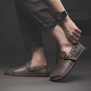 Модные мужские кожаные туфли свадебные туфли мягкие мужские нарядные дышащие дорожные элегантные туфли ручной работы легкие мокасины мужские лоферы 38 темно серый