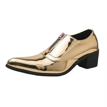 Модные мужские кожаные туфли в британском стиле, новые, на толстой подошве, свадебные туфли для мужчин, мужские туфли в стиле яппи, мужские деловые туфли с острым носком 38 серебряный