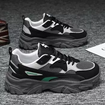 Модные мужские кроссовки для бега, летние дышащие кроссовки с толстой подошвой, повседневные спортивные туфли, теннисные туфли, легкая нескользящая обувь для ходьбы 39 белый