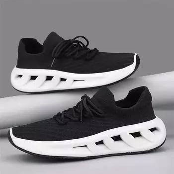 Модные мужские кроссовки для бега, повседневная мужская обувь, удобные дышащие мужские кроссовки, новинка 2025 года, мягкая обувь на платформе для мужчин 39 чёрный