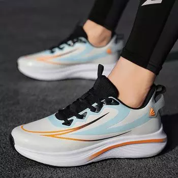 Модные мужские кроссовки для бега с полной ладонью, карбоновая пластина, спортивная обувь для марафона, амортизирующие кроссовки для легкой атлетики, сетчатые кроссовки 39-45 39 черный белый