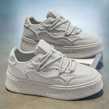 Модные мужские кроссовки для скейтбординга, спорта и отдыха, спортивная обувь на платформе, вентилируемые мокасины, износостойкие, мягкие и удобные, модные 39 белый