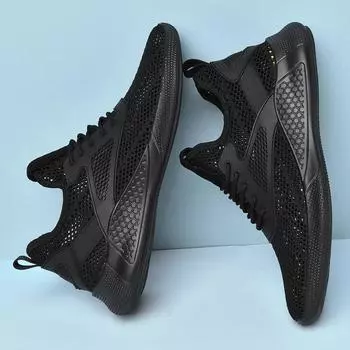 Модные мужские кроссовки, дышащая мужская повседневная обувь, уличные туфли для ходьбы, летняя походная обувь, нескользящая сетчатая обувь, открытые балетки 38