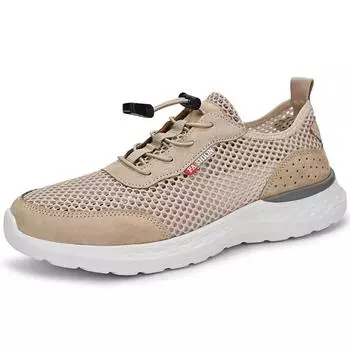 Модные мужские кроссовки, дышащая мужская повседневная обувь для активного отдыха, натуральная кожа, походные ботинки, летняя треккинговая обувь, размер 38-47 38 серый