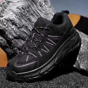 Модные мужские кроссовки, дышащая мужская повседневная обувь, нескользящая мужская вулканизированная обувь, мужская легкая обувь для активного отдыха 39 чёрный