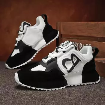 Модные мужские кроссовки, дышащие нескользящие кроссовки, дизайнерская повседневная спортивная обувь для бега, легкая прогулочная обувь, теннисные туфли 39 чёрный