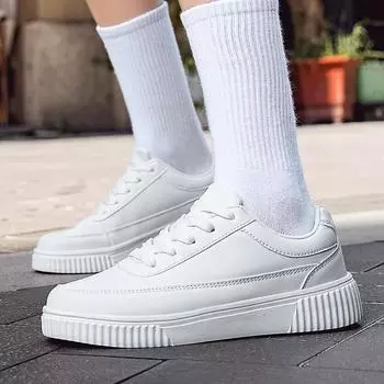 Модные мужские кроссовки из кожи, мужские модные деловые туфли на шнуровке, люксовые брендовые мужские повседневные кроссовки для ходьбы, мужские дизайнерские мокасины для мужчин 37 чёрный