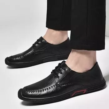 Модные мужские кроссовки из натуральной кожи, повседневная обувь на шнуровке, мужская обувь для отдыха и прогулок, универсальная обувь для скейтбординга 6