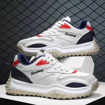 Модные мужские кроссовки, легкая повседневная обувь, дышащая мужская обувь, прогулочная обувь на шнуровке, спортивные кроссовки для бега 41 красный