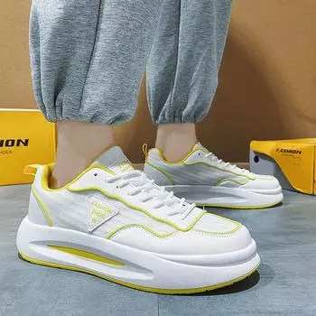 Модные мужские кроссовки, летние сетчатые дышащие кроссовки для бега на толстой подошве, увеличивающая высоту обувь, нескользящая повседневная мужская обувь 45 зелёный