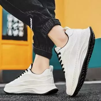 Модные мужские кроссовки Модные сетчатые дышащие кроссовки для мужчин Кроссовки на платформе Вулканизированные брендовые кроссовки Zapatillas De Hombre 37 бежевый