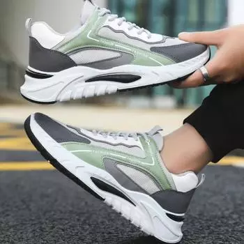 Модные мужские кроссовки мужские осенние новые дышащие кроссовки на шнуровке для бега на открытом воздухе повседневная спортивная обувь Zapatillas De Hombre2025 39 серый