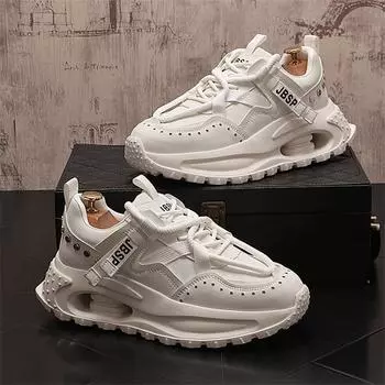 Модные мужские кроссовки на платформе, удобные дышащие мужские дизайнерские туфли, оригинальные мужские белые кроссовки Zapatillas De Hombre 38 чёрный