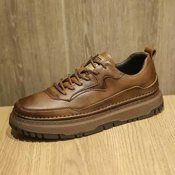 Модные мужские кроссовки на плоской подошве 2024 года, новые дышащие повседневные туфли для мужчин, летняя модная обувь класса люкс на платформе, теннисные туфли для мужчин 38 коричневый