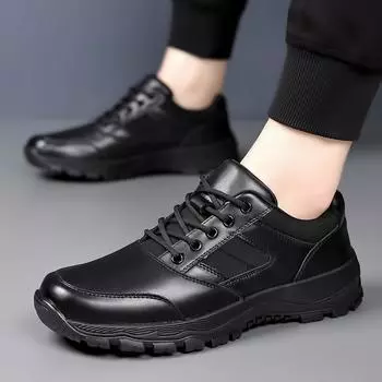 Модные мужские кроссовки на шнуровке, повседневная обувь для мужчин, легкие кожаные дышащие туфли, мужские туфли на плоской подошве, черные теннисные туфли Zapatillas Hombre 38 чёрный