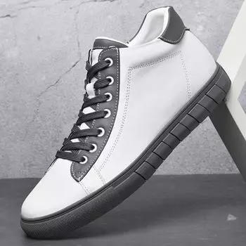 Модные мужские кроссовки на шнуровке, роскошные брендовые мужские повседневные туфли из натуральной кожи, мужские дизайнерские белые высокие вулканизированные туфли 37