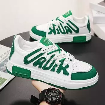 Модные мужские кроссовки, осенние белые кроссовки на шнуровке, новые мужские туфли на платформе в Корейском стиле для скейтборда Tenis Masculino 39